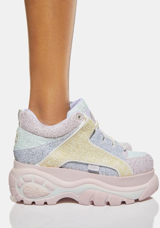 PASTEL MULTI CLASSIC LOW PLATFORM SNEAKERS-annaxin