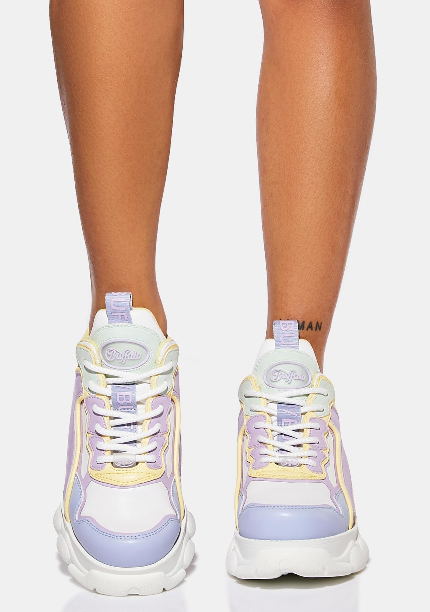WHITE MULTI CLD CHAI PLATFORM SNEAKERS-annaxin