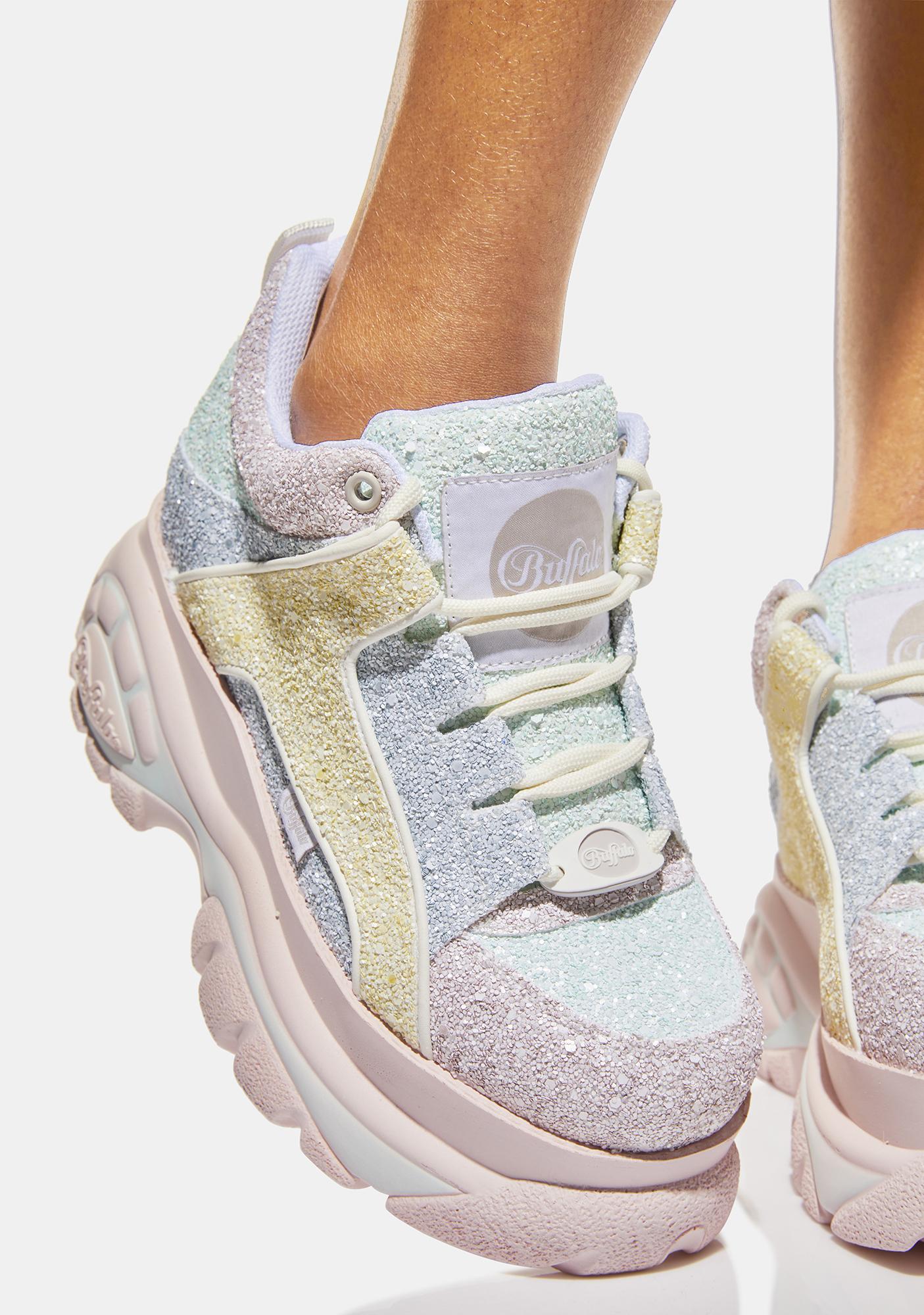 PASTEL MULTI CLASSIC LOW PLATFORM SNEAKERS-annaxin