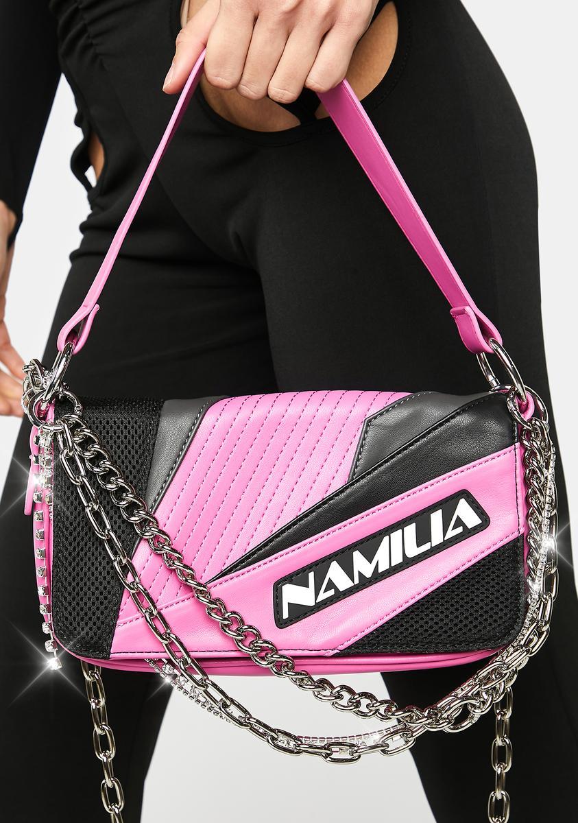 Pink Moto Shoulder Bag-annaxin