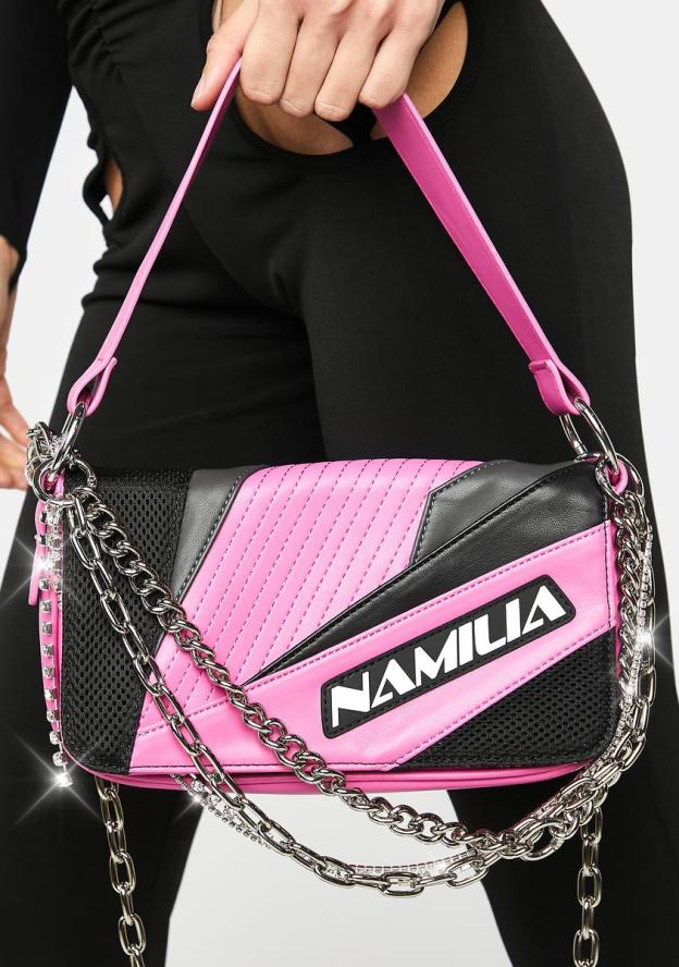Pink Moto Shoulder Bag-annaxin