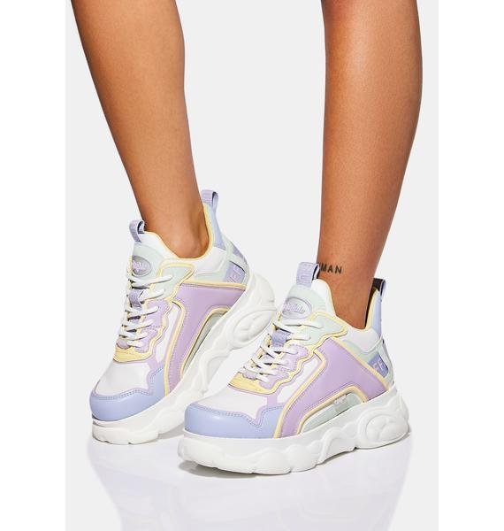 WHITE MULTI CLD CHAI PLATFORM SNEAKERS-annaxin