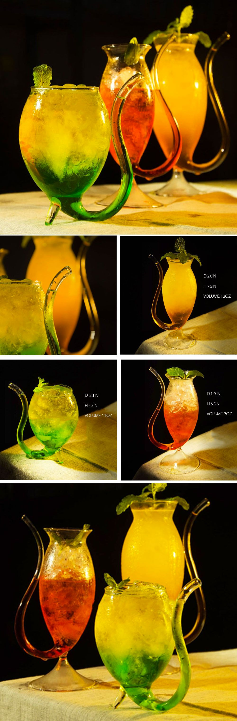 Long Tail Glass Cup Hand Blown Glass