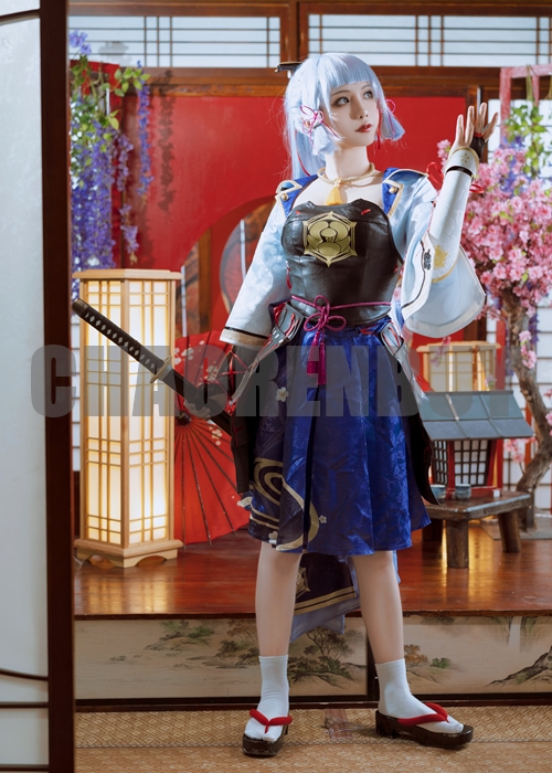 Genshin Impact Kamisato Ayaka Costume Cosplay Suit Shoes Wig-Chaorenbuy Cosplay