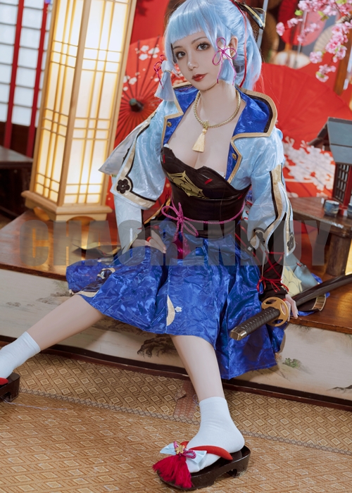 Genshin Impact Kamisato Ayaka Costume Cosplay Suit Shoes Wig-Chaorenbuy Cosplay