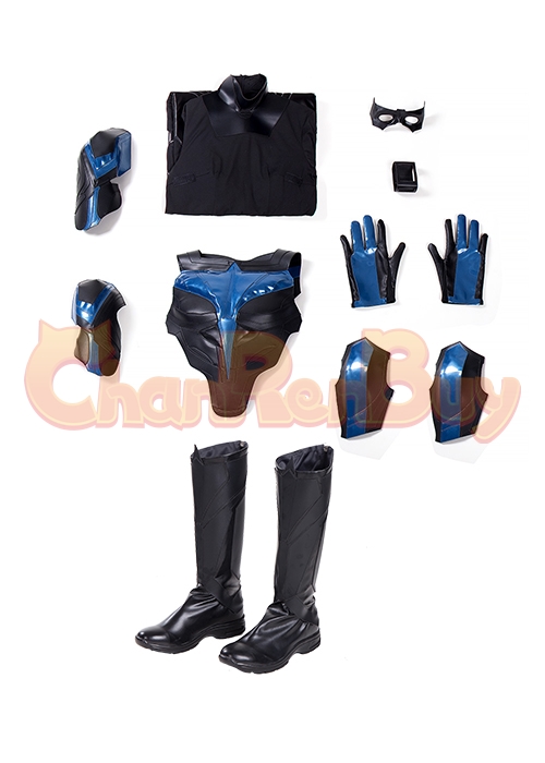 Nightwing Costume Titans Dick Grayson Cosplay Suit Boots Outfit-Chaorenbuy Cosplay