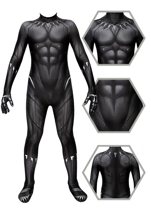 Black Panther Costume Captain America Civil War Cosplay Suit Kids Size-Chaorenbuy Cosplay