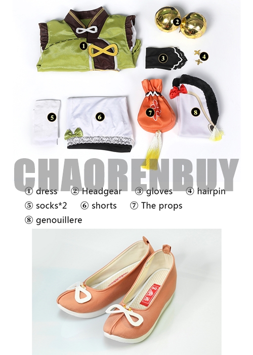 Yaoyao Costume Genshin Impact Cosplay Suit Shoes Wig Outfit-Chaorenbuy Cosplay