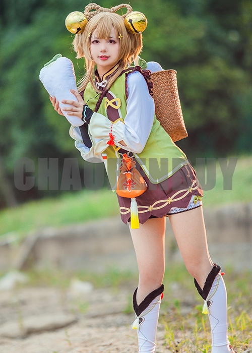 Yaoyao Costume Genshin Impact Cosplay Suit Shoes Wig Outfit-Chaorenbuy Cosplay