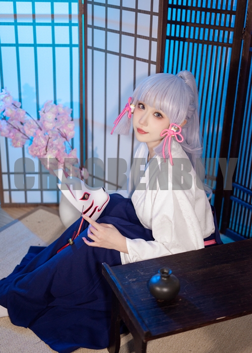 Kamisato Ayaka Costume Genshin Impact Cosplay Kendo Suit Wig Outfit-Chaorenbuy Cosplay