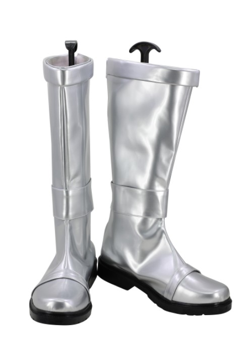 Kyuranger Naga Ray Hebitsukai Silver Shoes Uchu Sentai Cosplay Boots-Chaorenbuy Cosplay