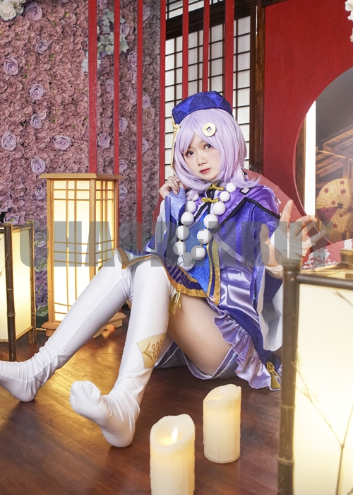 Genshin Impact Qiqi  Costume Cosplay Suit Shoes Wig Outfit-Chaorenbuy Cosplay