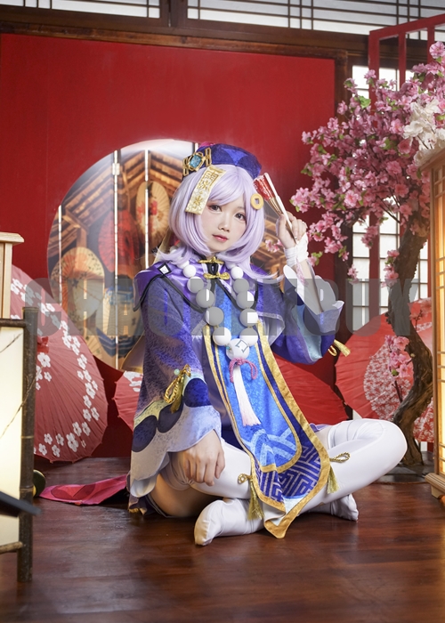 Genshin Impact Qiqi  Costume Cosplay Suit Shoes Wig Outfit-Chaorenbuy Cosplay