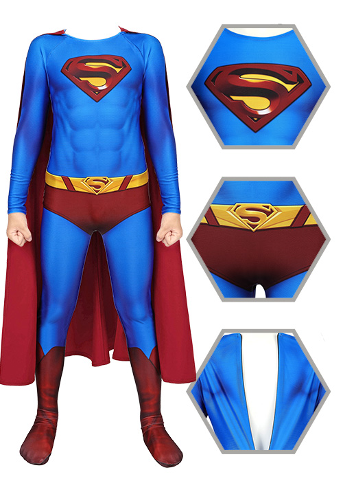 Superman Returns Costume Cosplay Jumpsuit Kids Size-Chaorenbuy Cosplay