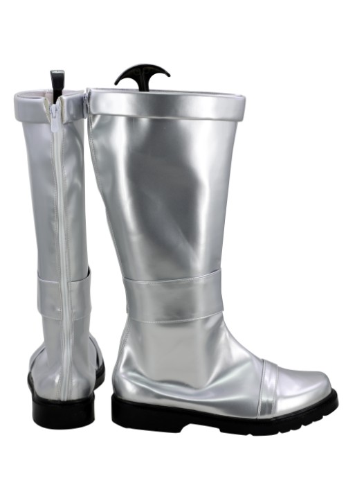 Kyuranger Naga Ray Hebitsukai Silver Shoes Uchu Sentai Cosplay Boots-Chaorenbuy Cosplay