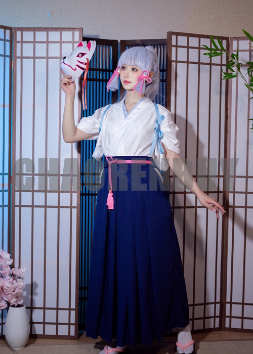 Kamisato Ayaka Costume Genshin Impact Cosplay Kendo Suit Wig Outfit-Chaorenbuy Cosplay