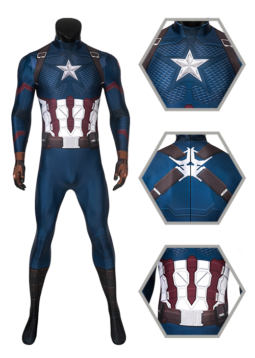 Captain America Costume Avengers Endgame Cosplay Jumpsuit -Chaorenbuy Cosplay