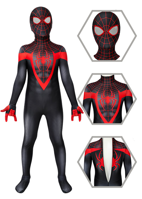 Miles Morales Costume Spider Man PS5 Cosplay Jumpsuit Kids Size-Chaorenbuy Cosplay