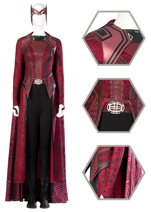 Scarlet Witch Costume Doctor Strange in the Multiverse of Madness Wanda Cosplay Suit Boots Outfit