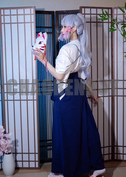 Kamisato Ayaka Costume Genshin Impact Cosplay Kendo Suit Wig Outfit-Chaorenbuy Cosplay