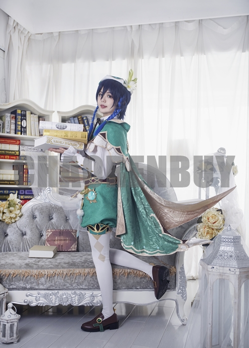 Venti Costume Genshin Impact Cosplay Suit Shoes Wig Outfit-Chaorenbuy Cosplay