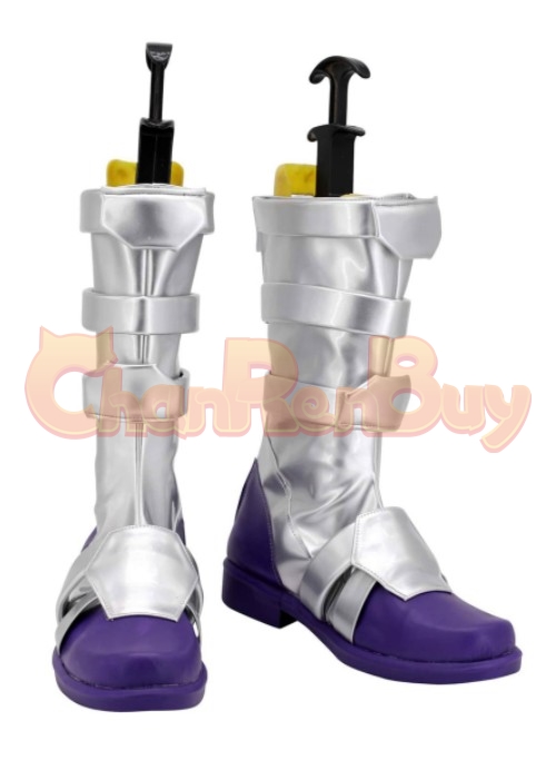 Purple Power Ranger Shoes Cosplay Jungle Fury Wolf Mighty Morphin Power Rangers Boots