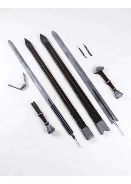 The Witcher 3 Wild Hunt Geralt of Rivia Twin Swords Cosplay Prop-Chaorenbuy Cosplay