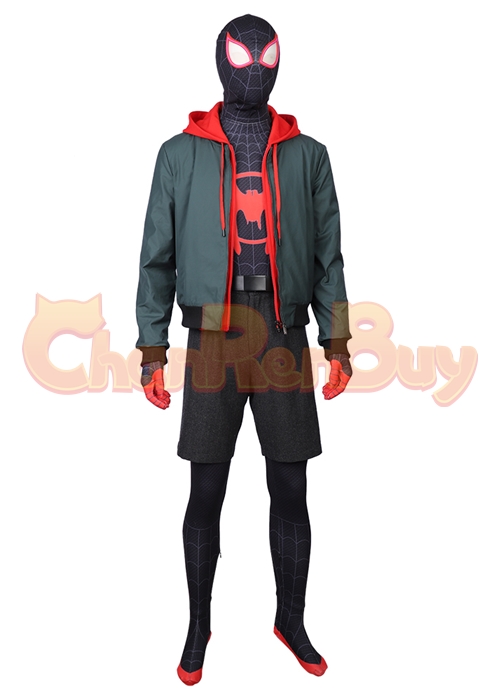 Miles Morales Costume Spider Man Into the Spider Verse Cosplay Suit Ver 2-Chaorenbuy Cosplay