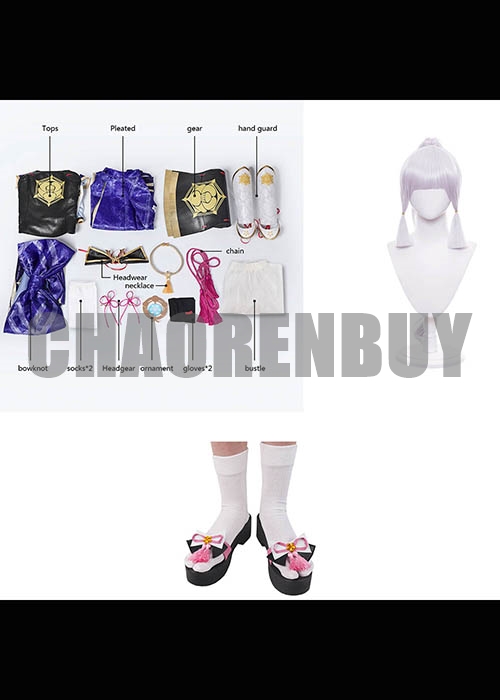 Genshin Impact Kamisato Ayaka Costume Cosplay Suit Shoes Wig-Chaorenbuy Cosplay
