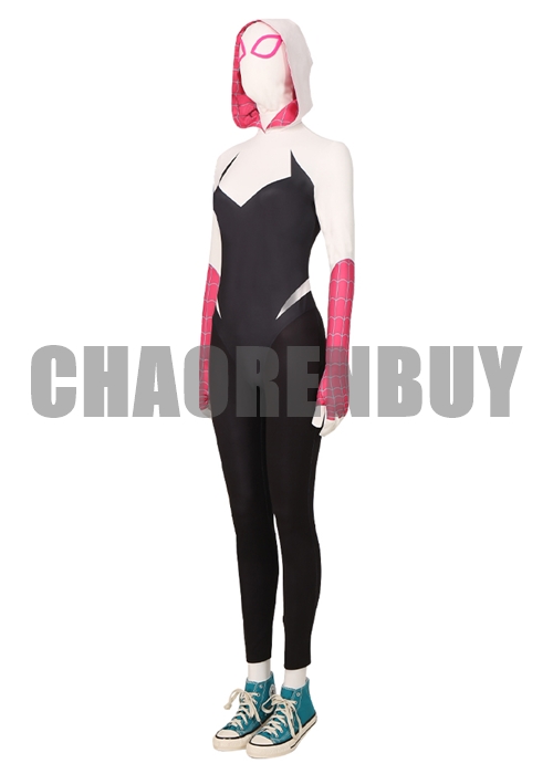 Spider Gwen Costume Spider-Man: Into the Spider-Verse Gwen Stacy Cosplay Suit Shoes Outfit