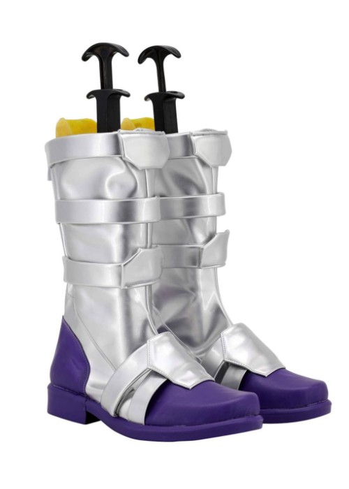 Purple Power Ranger Shoes Cosplay Jungle Fury Wolf Mighty Morphin Power Rangers Boots