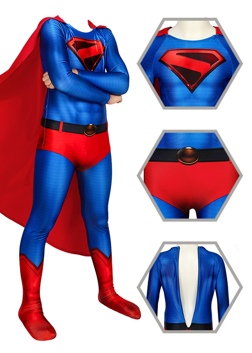 Superman Costume Crisis on Infinite Earths Cosplay Jumpsuit Kids Size-Chaorenbuy Cosplay