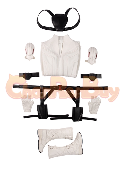 Black Widow Costume Natasha Romanoff  Cosplay Suit Boots Outfit White Version-Chaorenbuy Cosplay