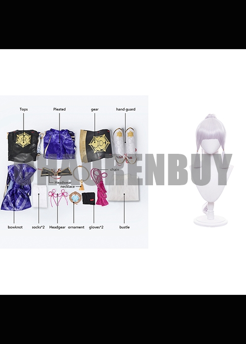 Genshin Impact Kamisato Ayaka Costume Cosplay Suit Shoes Wig-Chaorenbuy Cosplay