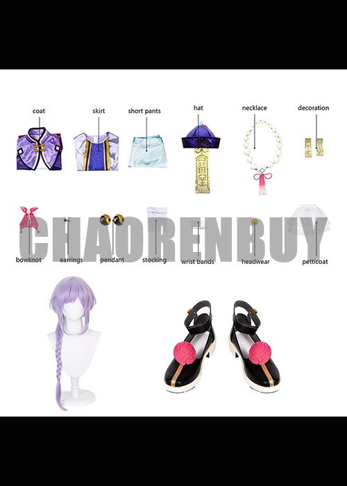 Genshin Impact Qiqi  Costume Cosplay Suit Shoes Wig Outfit-Chaorenbuy Cosplay