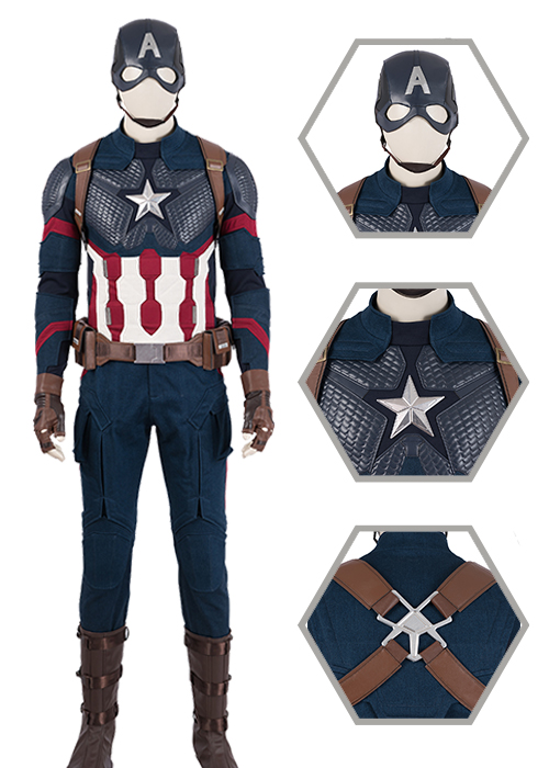 Captain America Costume Avengers Endgame Cosplay Suit Helmet Oufit-Chaorenbuy Cosplay