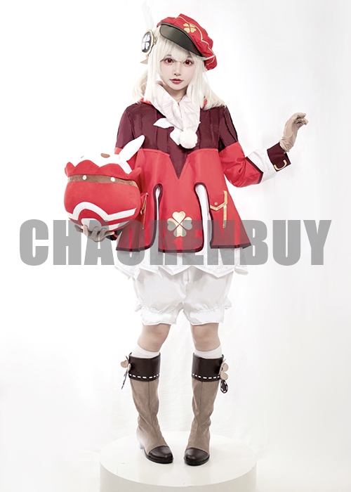 Genshin Impact Klee Costume Cosplay Suit Boots Wig Outfit-Chaorenbuy Cosplay