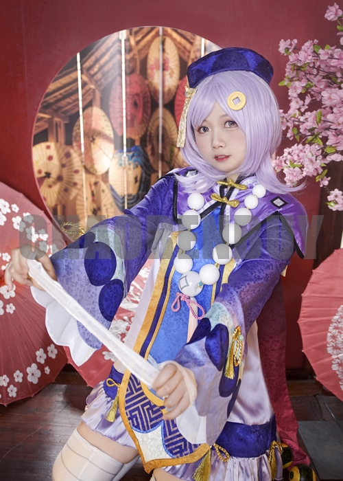 Genshin Impact Qiqi  Costume Cosplay Suit Shoes Wig Outfit-Chaorenbuy Cosplay