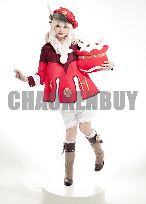 Genshin Impact Klee Costume Cosplay Suit Boots Wig Outfit-Chaorenbuy Cosplay