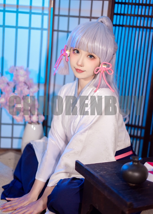Kamisato Ayaka Costume Genshin Impact Cosplay Kendo Suit Wig Outfit-Chaorenbuy Cosplay
