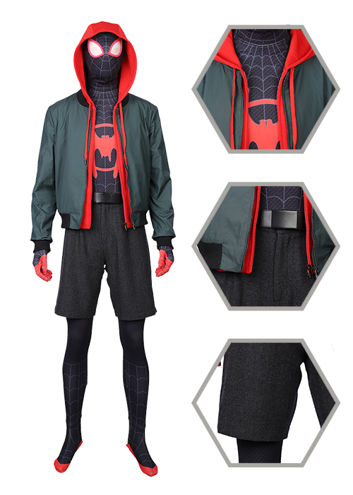 Miles Morales Costume Spider Man Into the Spider Verse Cosplay Suit Ver 2-Chaorenbuy Cosplay