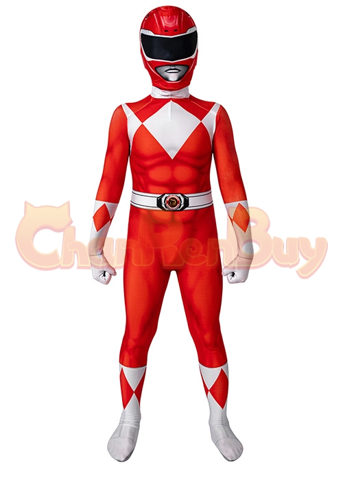 Mighty Morphin Power Rangers Costume Cosplay Suit Kids Size-Chaorenbuy Cosplay