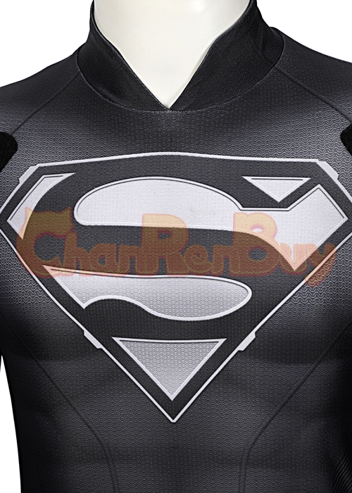 Superhero Man Costume Clark Kent Suit Cosplay Black Ver Kids Size
