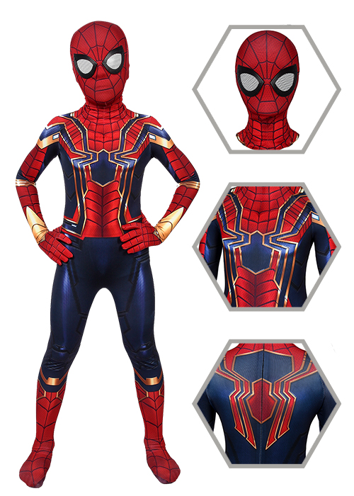 Iron Spider Man Costume Avengers Endgame Cosplay Jumpsuit Kids Size-Chaorenbuy Cosplay