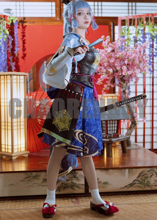 Genshin Impact Kamisato Ayaka Costume Cosplay Suit Shoes Wig-Chaorenbuy Cosplay