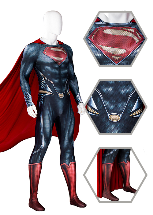 Superman Costume Man of Steel Clark Kent Cosplay Suit-Chaorenbuy Cosplay
