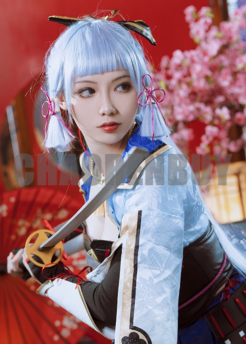 Genshin Impact Kamisato Ayaka Costume Cosplay Suit Shoes Wig-Chaorenbuy Cosplay