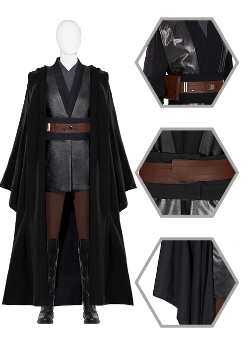 Anakin Skywalker Costume Star Wars Jedi Knight Cosplay Suit Boots Outfit-Chaorenbuy Cosplay