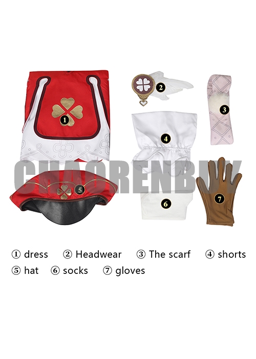 Genshin Impact Klee Costume Cosplay Suit Boots Wig Outfit-Chaorenbuy Cosplay