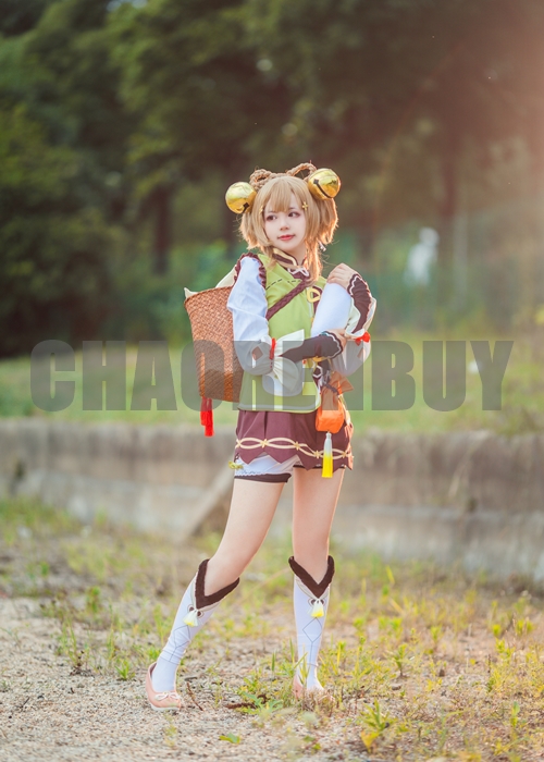 Yaoyao Costume Genshin Impact Cosplay Suit Shoes Wig Outfit-Chaorenbuy Cosplay
